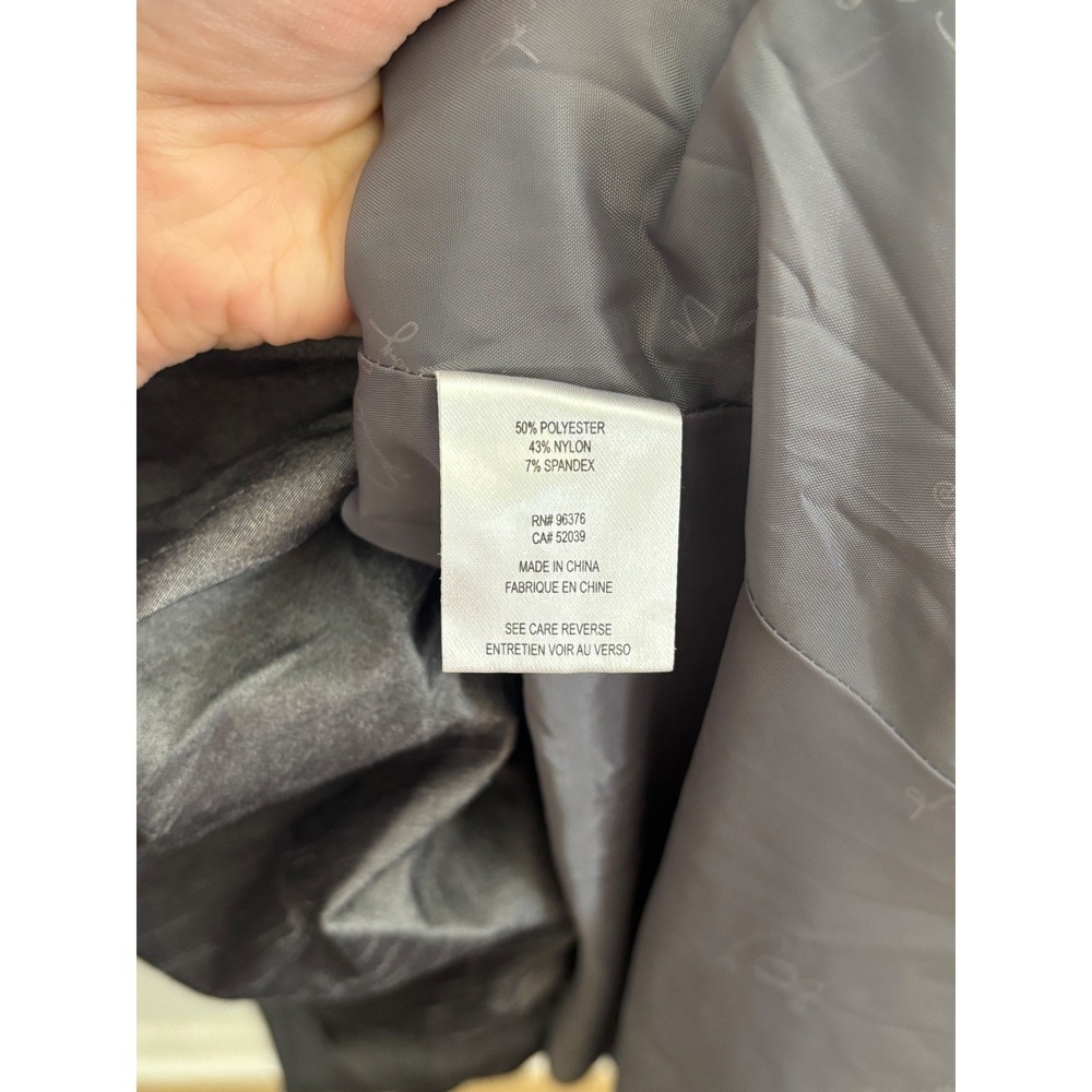 Samuel Dong Metallic Gray Bubble Hem Trench Coat Jacket Women Size M - Picture 8 of 8